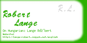 robert lange business card